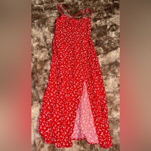 Red Floral Maxi Dress